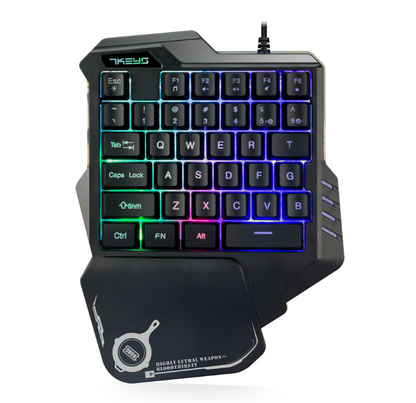 One-Handed Mechanical Gaming Keyboard RGB Backlit Portable Mini Gaming Keypad Game Controller