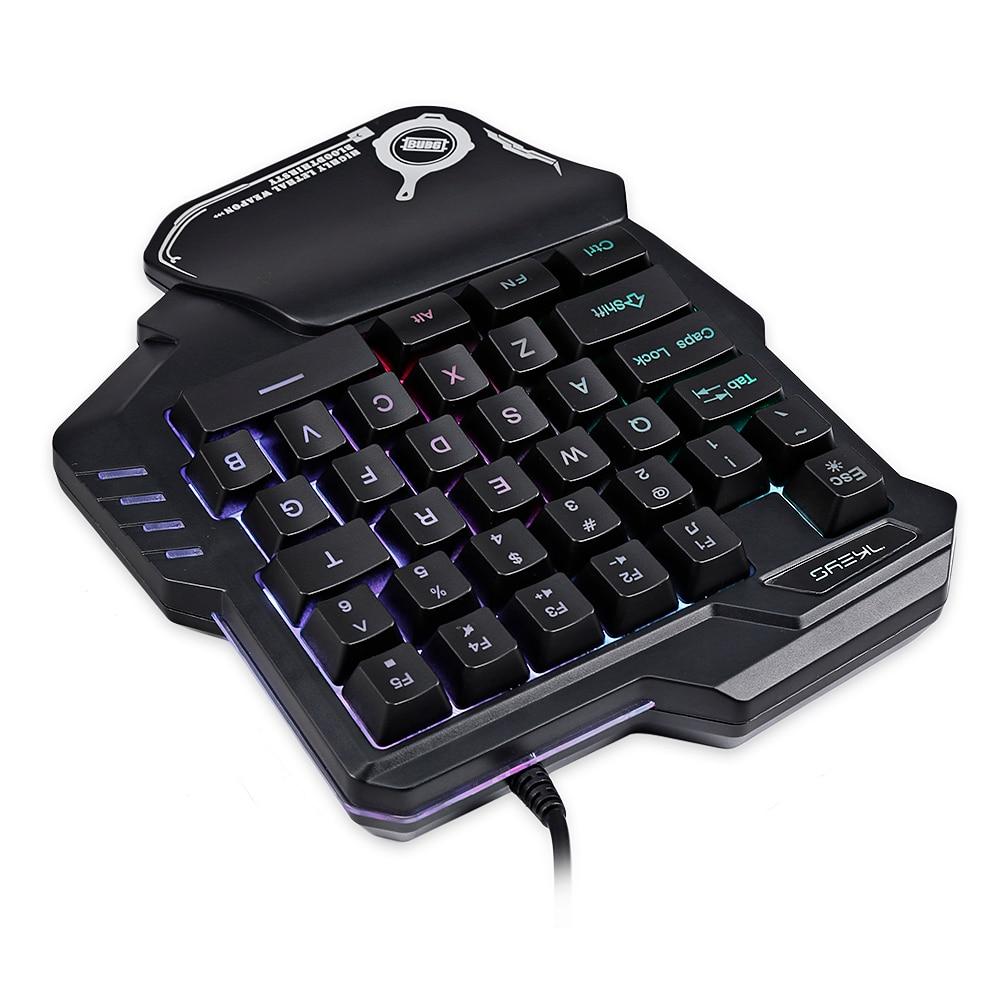 One-Handed Mechanical Gaming Keyboard RGB Backlit Portable Mini Gaming Keypad Game Controller