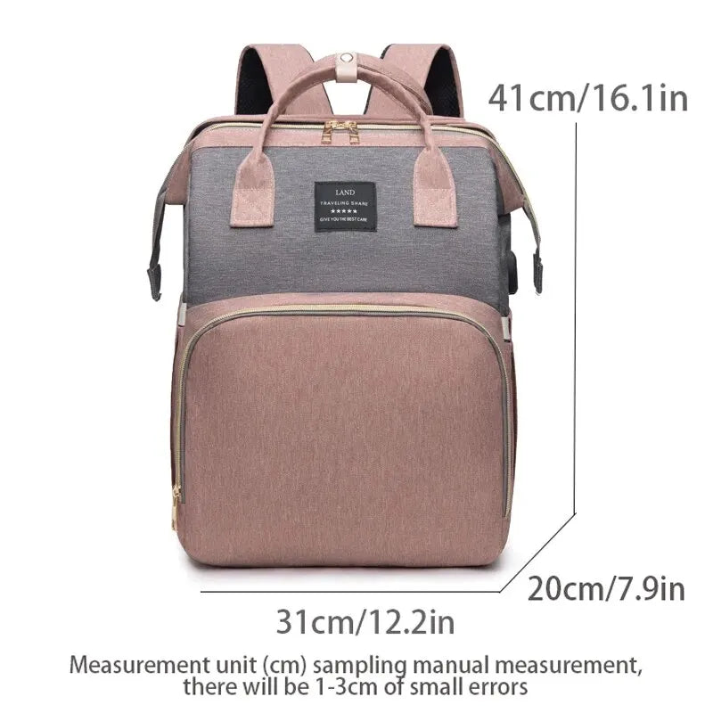 Large Capacity Fashionable Mother And Baby Bag Usb Charging Simple Thermos Box Portable Crib Mother Bag