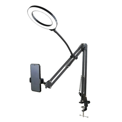 Overhead Tripod for Phone with Ring Light Desktop Cellphone Bracket for Video Shooting Table Mobile Mount for Filming Recording