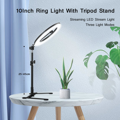 26CM Photography Lighting Phone Ringlight Tripod Stand