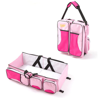 Baby Folding Bed Mommy Bag Portable One Shoulder Mommy